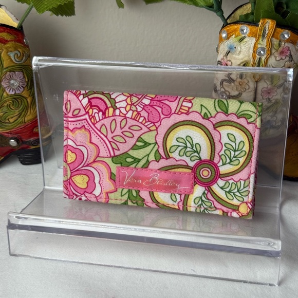 NWT Vera Bradley Petal Pink Coin Purse With Card Holder EUC Retired Pattern - Picture 6 of 8